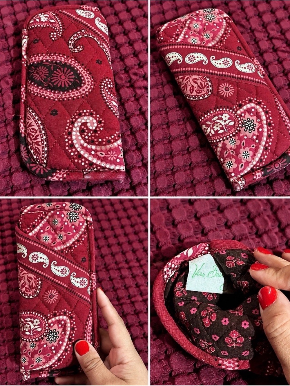 Vera Bradley Quilted Paisley Backpack in Deep Red - Picture 4 of 4